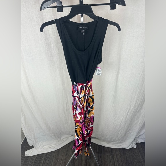 Donna Morgan Berry & Black Meadow Midi Dress Size 8P (12UK) NWT - Picture 5 of 17